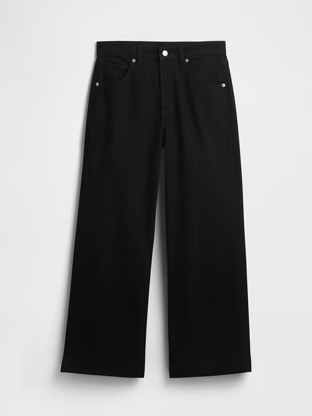 GAP Women's Black High Rise Wide-Leg Crop Jeans